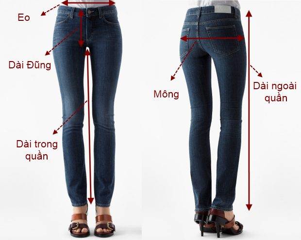 Hướng dẫn đo, chọn size quần jean phù hợp cho bạn nữ